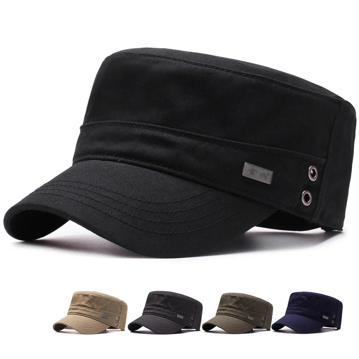 Flache Baseball Cap für Herren mit festem Schirm, atmungsaktiv