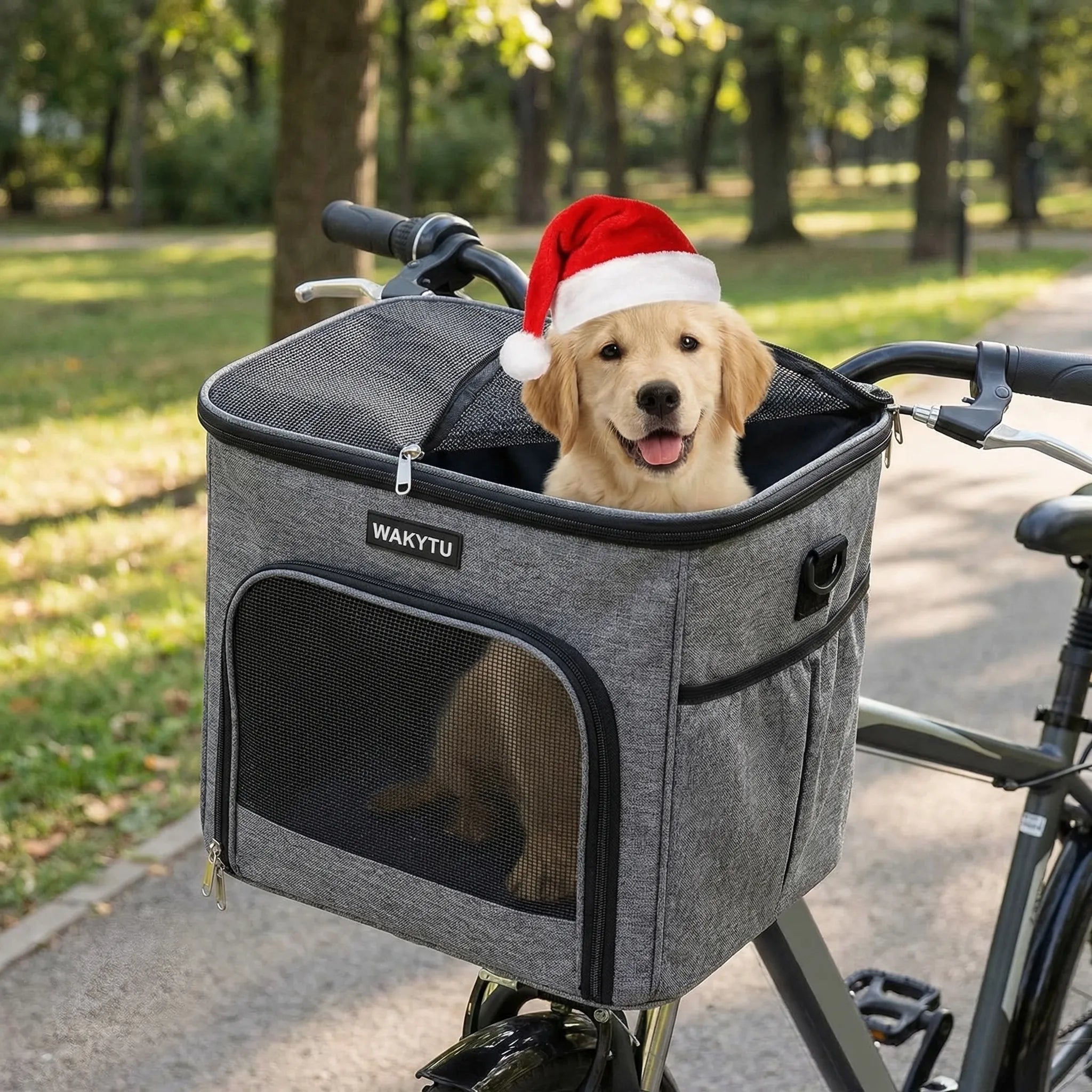 Fahrrad-Haustierkorb vorne atmungsaktiv gepolstert kleine Hunde