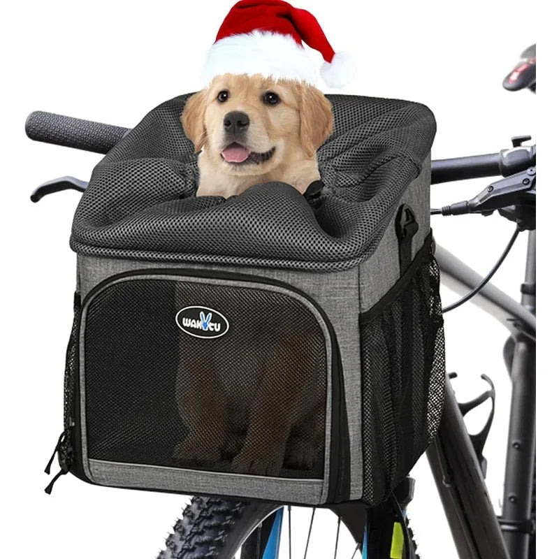 Fahrrad-Haustierkorb vorne atmungsaktiv gepolstert kleine Hunde