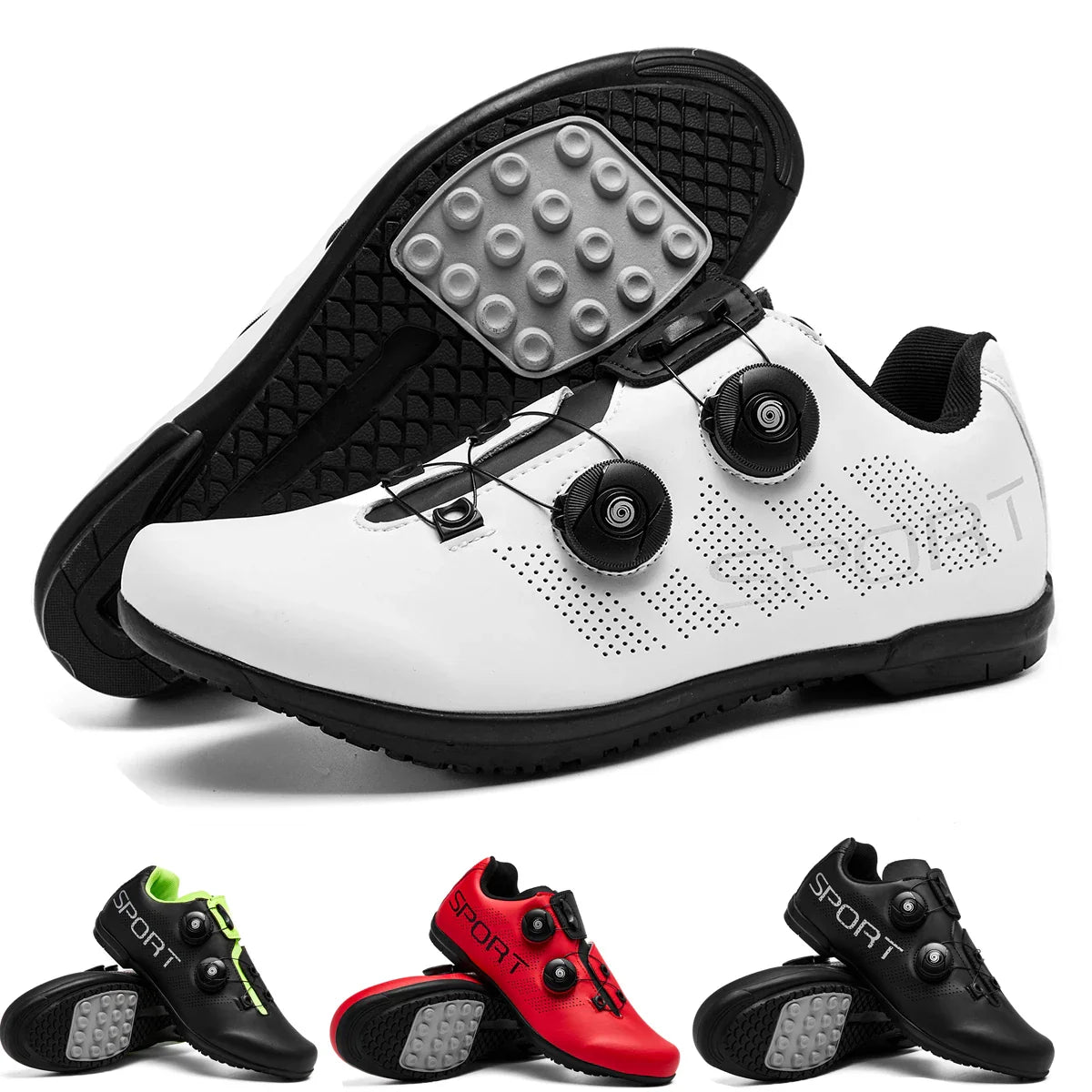 Flachpedal Radsportschuh Drehverschluss atmungsaktiv Unisex