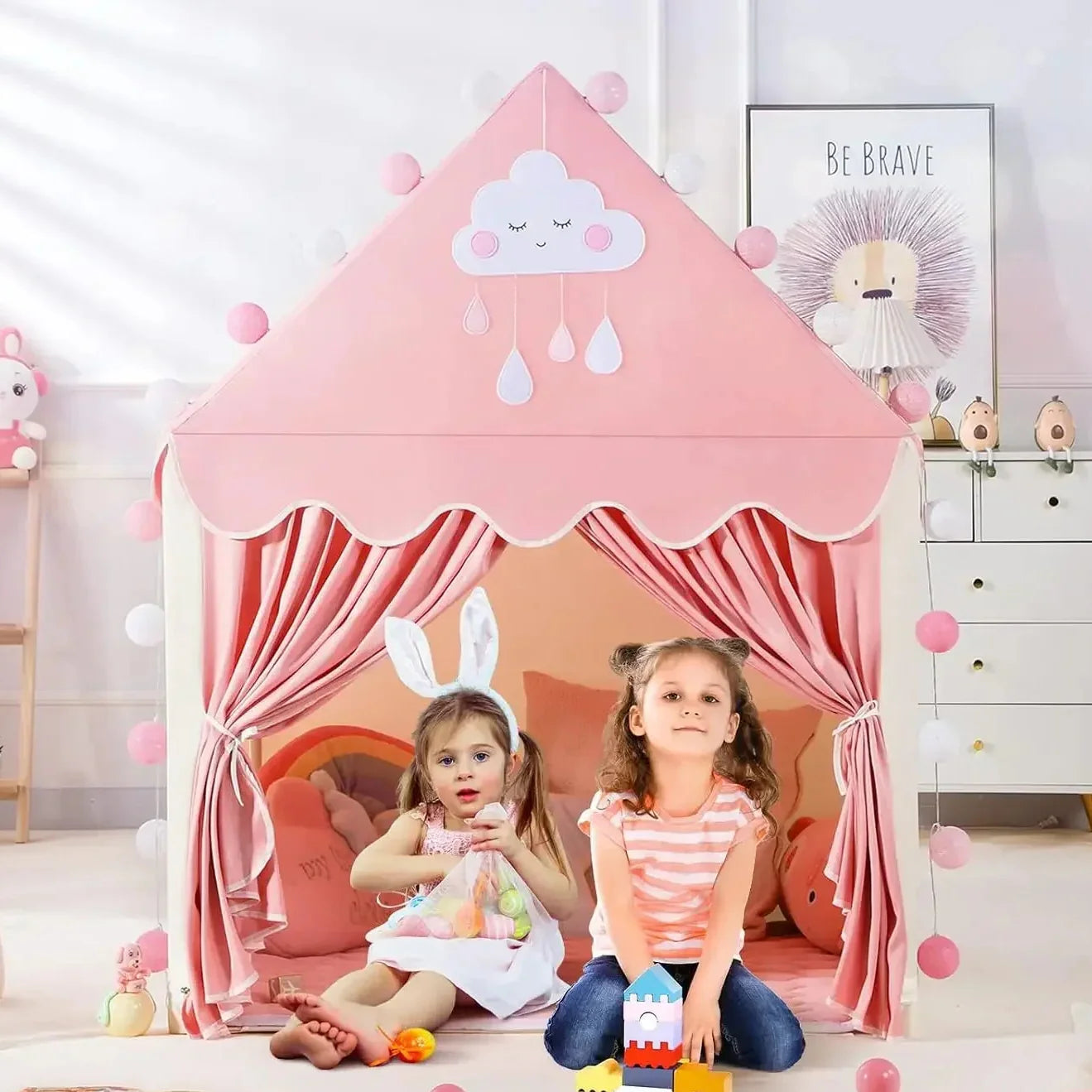 Faltbares Prinzessinnen Spielzelt für Kinderzimmer und Garten