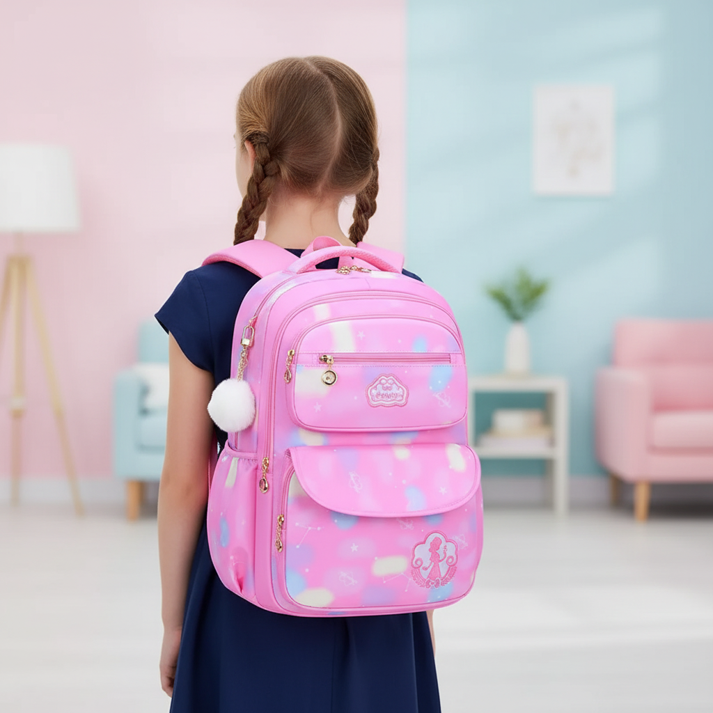 Kinder-Schulrucksack wasserabweisend mit gepolsterten Gurten