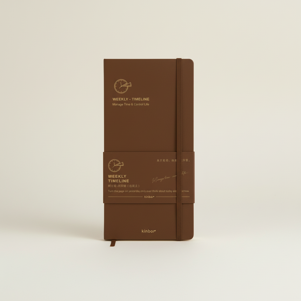 Undatiertes Wochenplaner-Notizbuch mit Wochenseiten und monatlicher Übersicht