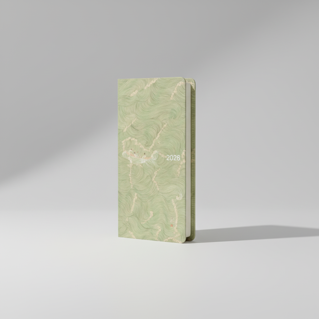 Kompakter Wochenplaner Notizbuch mit Lesezeichenbändern Taschenformat