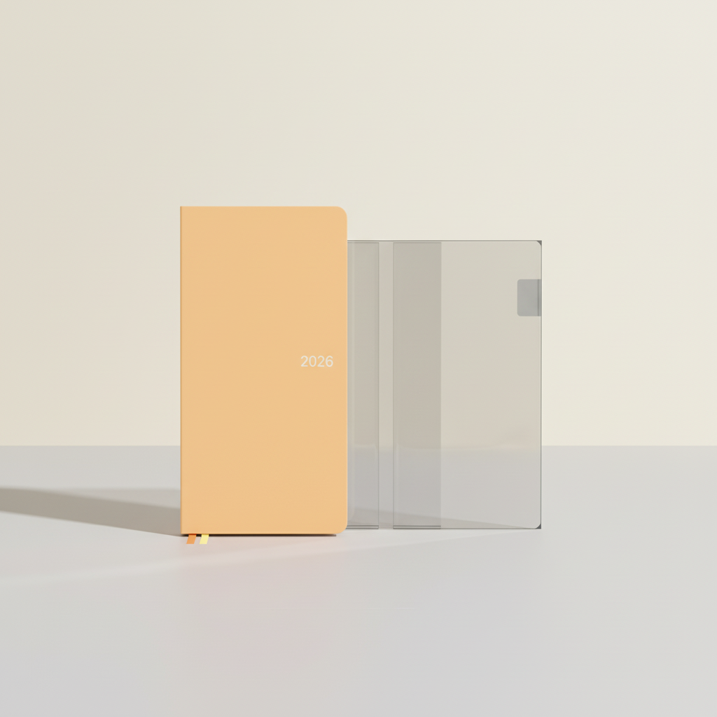 Kompakter Wochenplaner Notizbuch mit Lesezeichenbändern Taschenformat