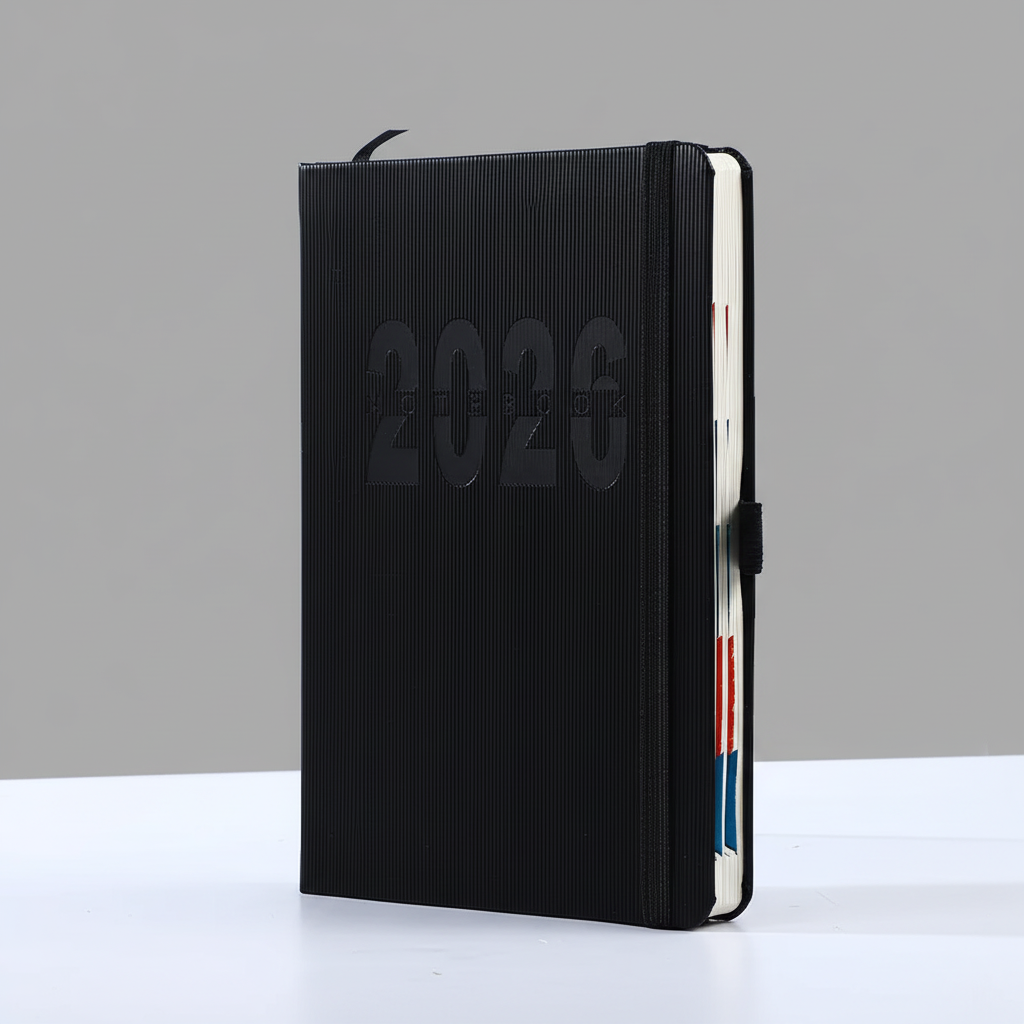 Dicker Tagesplaner Notizbuch mit Registerkarten und Gewohnheitstracker