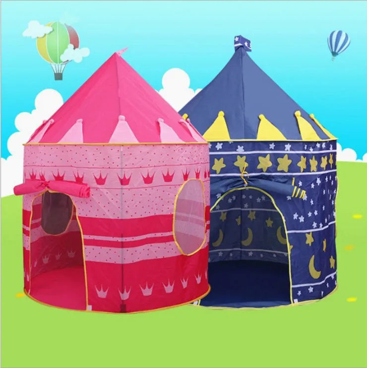 Faltbares Pop-Up Schlosszelt für Kinder mit Netzfenstern und Tragetasche