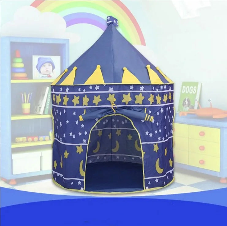 Faltbares Pop-Up Schlosszelt für Kinder mit Netzfenstern und Tragetasche