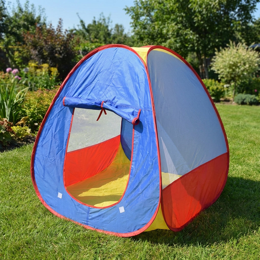 Pop-up-Spielzelt für Kinder mit Netzfenstern und Burg-Design
