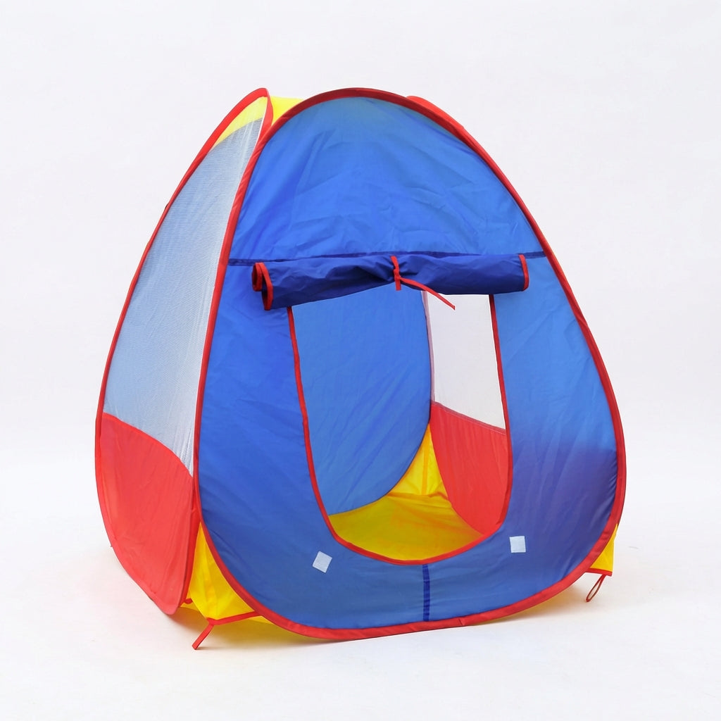 Pop-up-Spielzelt für Kinder mit Netzfenstern und Burg-Design