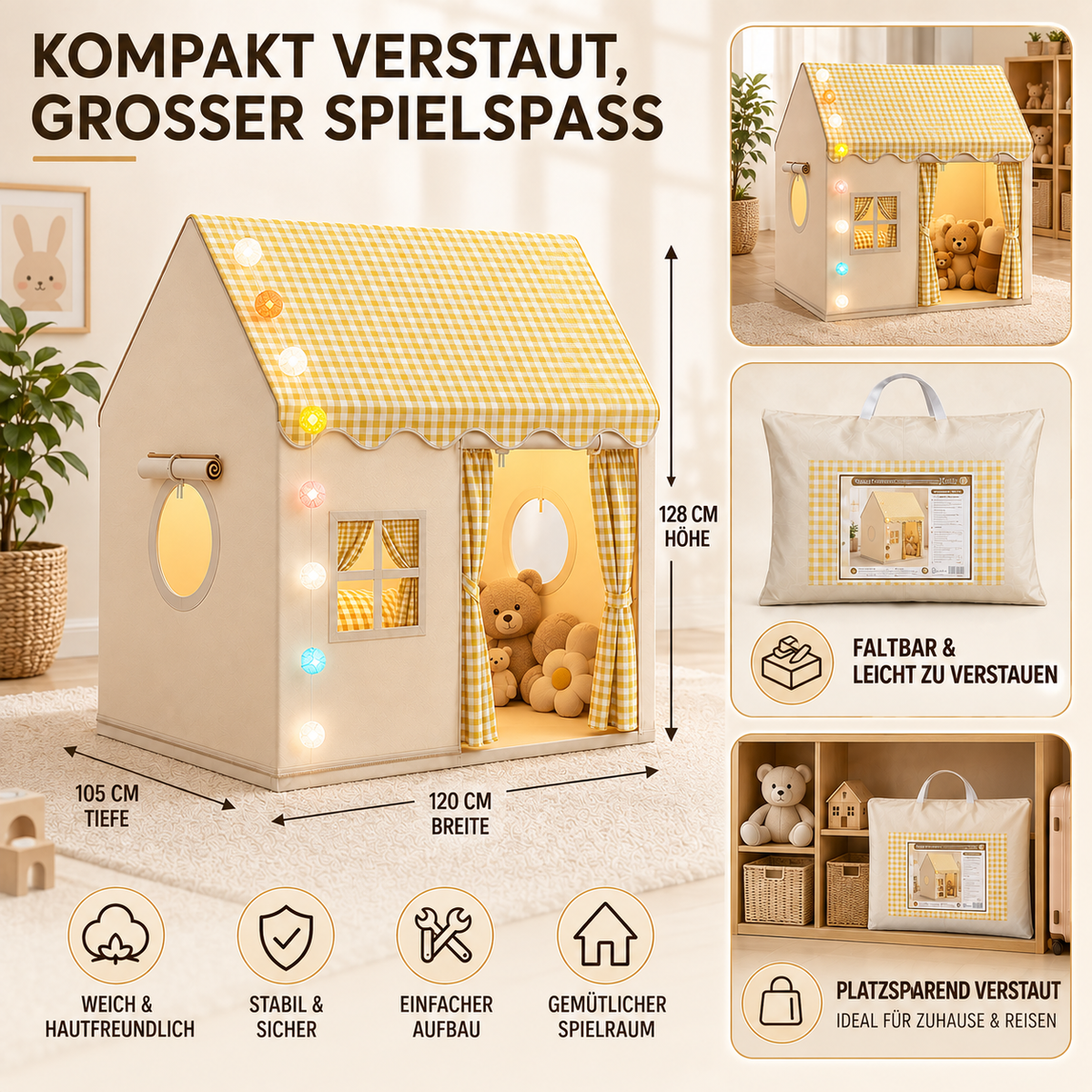 Nordspur | Playloria Faltbares Indoor Spielzelt