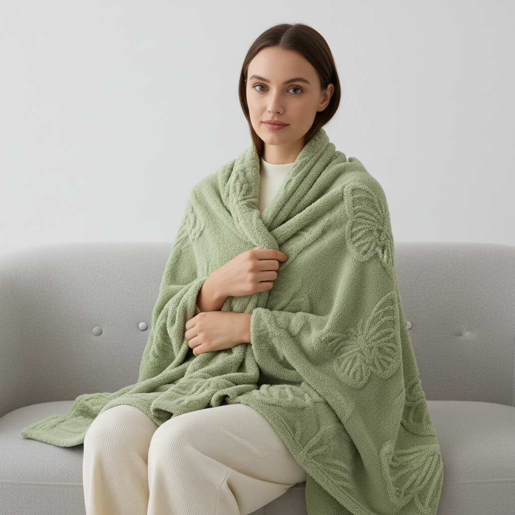 Wurfdecke Schmetterlingstextur leicht warm Polyester ganzjährig