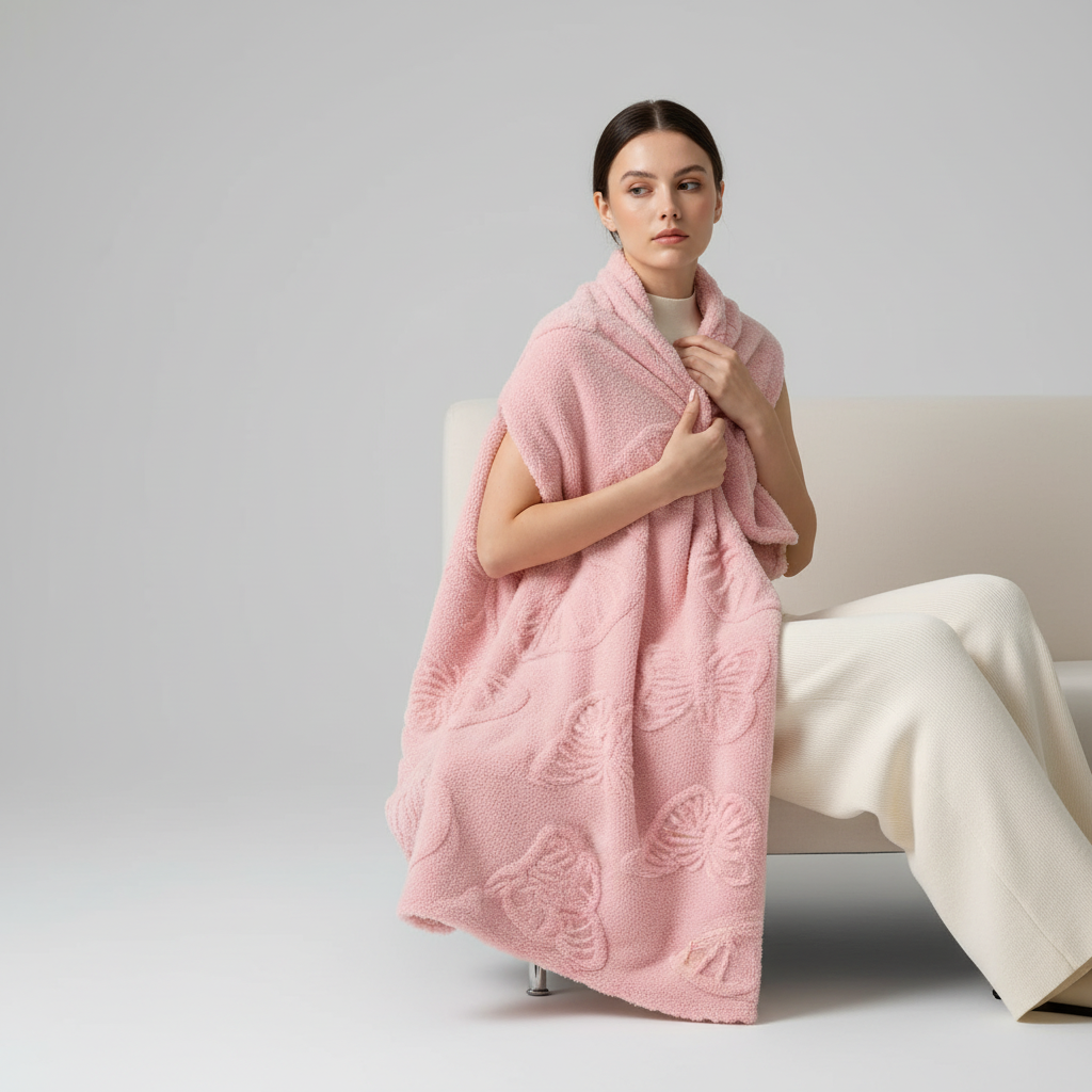 Wurfdecke Schmetterlingstextur leicht warm Polyester ganzjährig