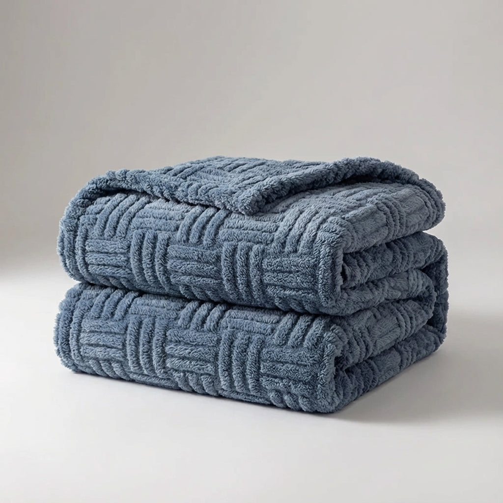 Wurfdecke mit wolkenweicher Jacquard-Textur und geometrischem Design