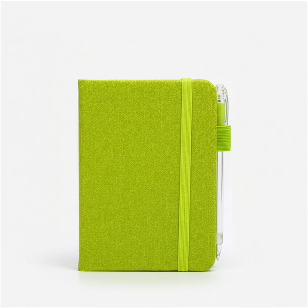 A7 Taschennotizbuch mit Spiralbindung und Stifthalter
