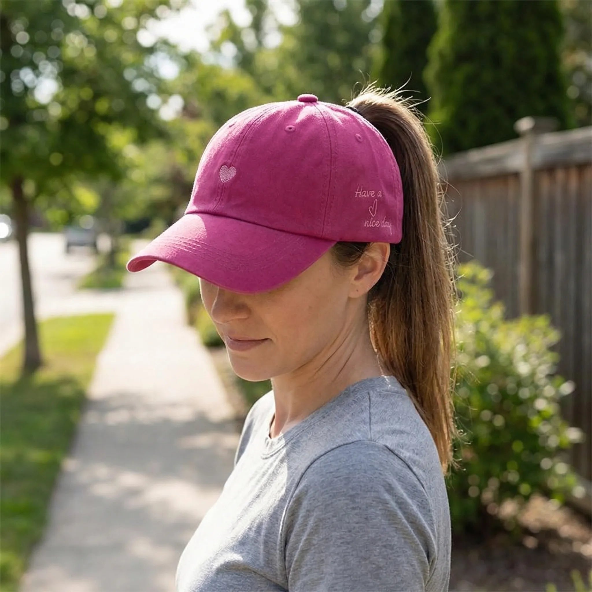 Ponytail Baseballmütze mit offener Rückseite verstellbarer Snapback