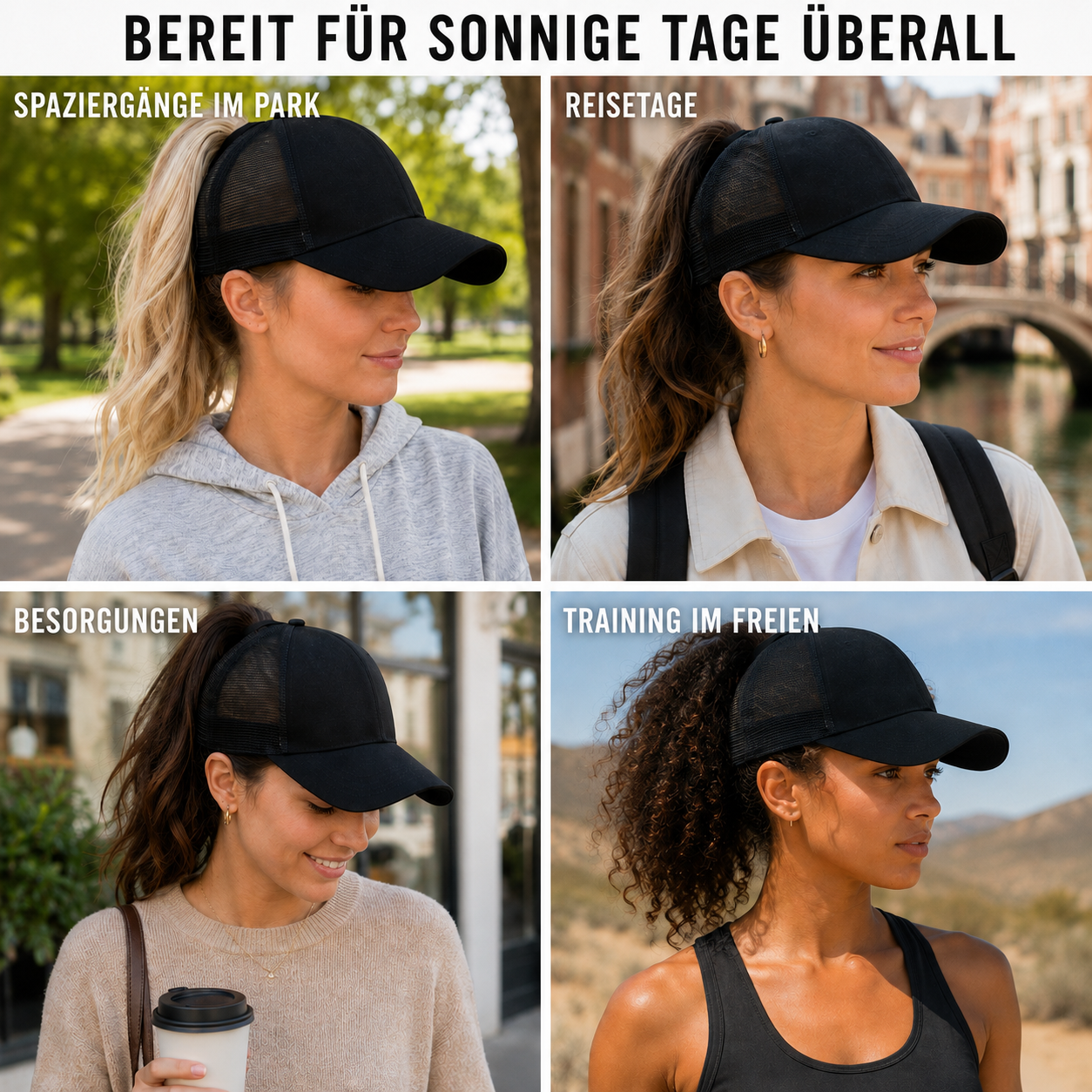 Nordspur | Ponyxa Damen-Baseballkappe mit Pferdeschwanzöffnung