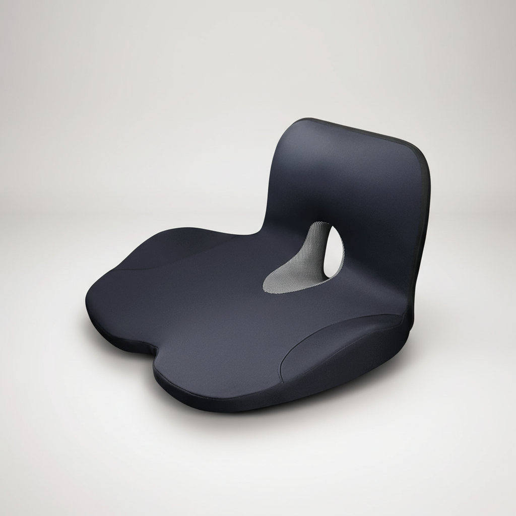 L-förmiges ergonomisches Sitzkissen mit Rückenlehne und rutschfester Basis