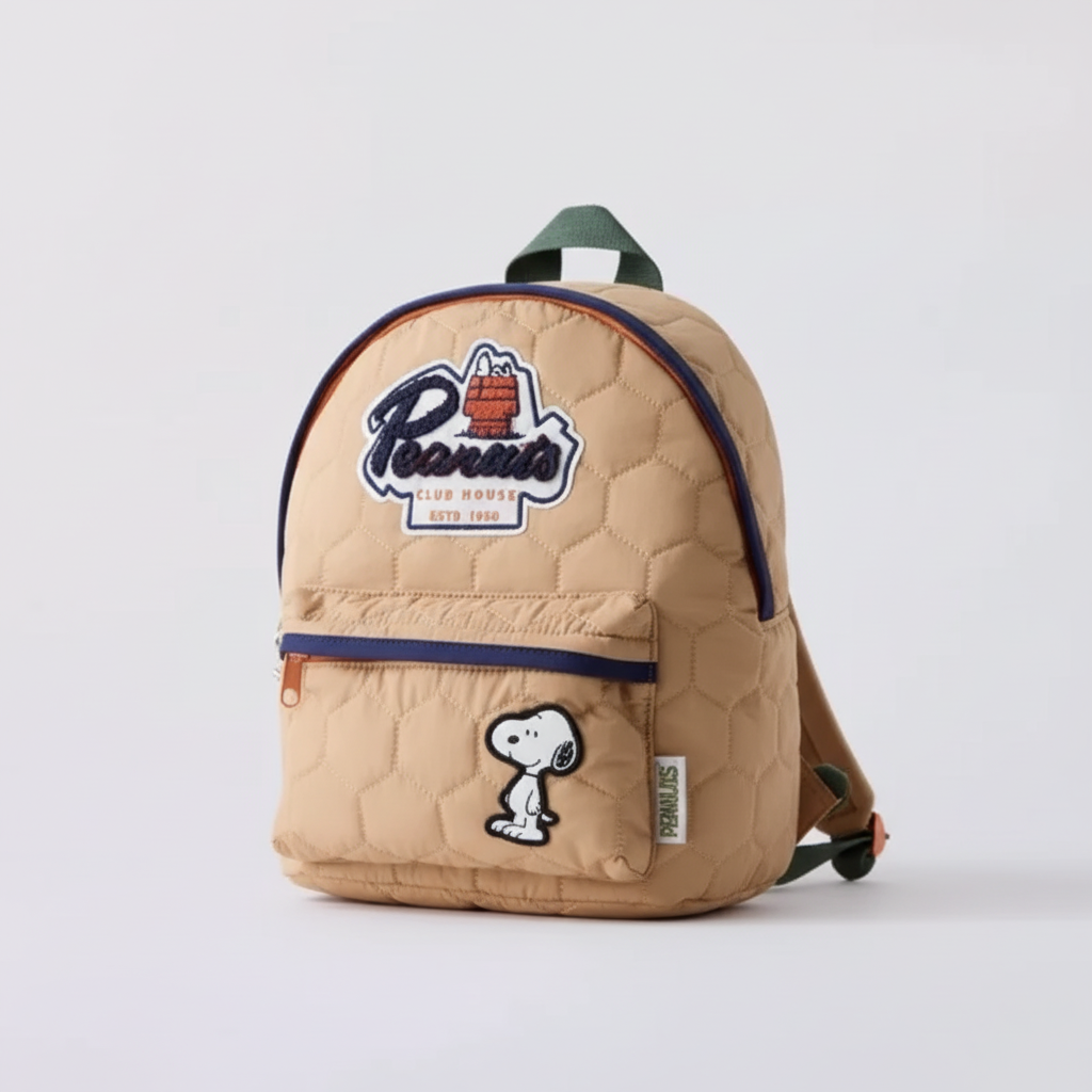 Gesteppter Kinderrucksack mit Comic-Charakter und gepolsterten Schultergurten