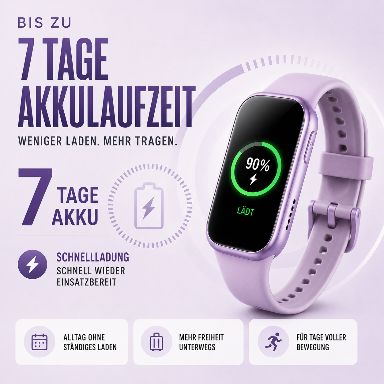Nordspur | PulseTrack One Fitness Tracker | Schritte, Kalorien & Puls, 7 Tage Akku