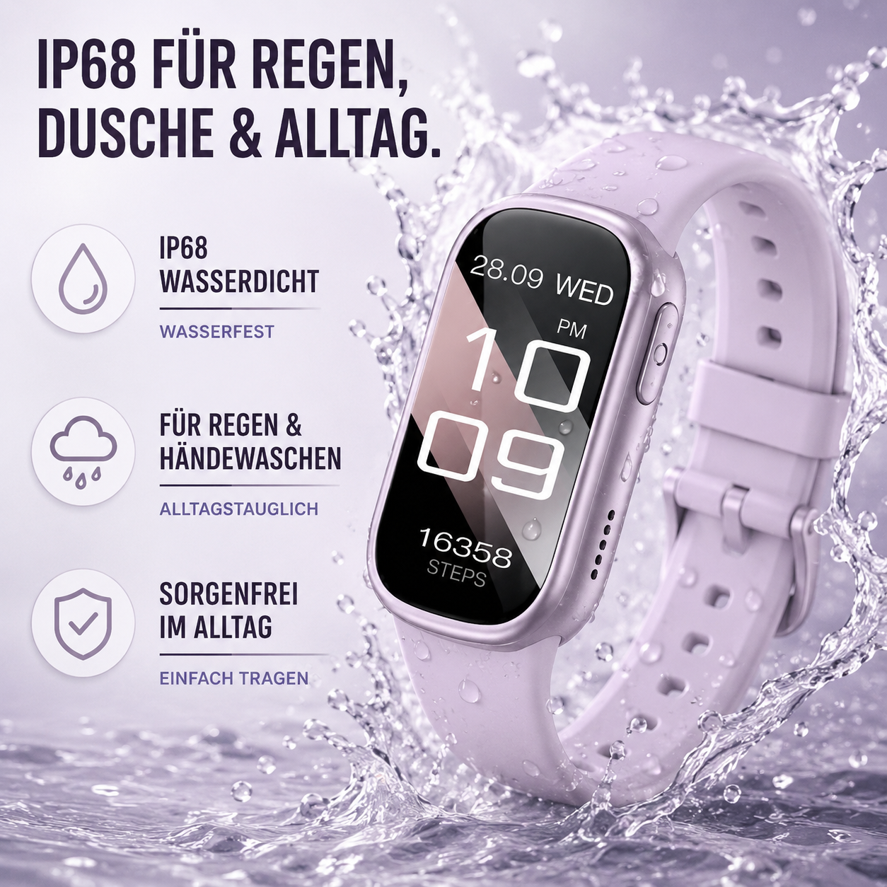 Nordspur | PulseTrack One Smartwatch für Einsteiger | 7 Tage Akku, Android & iOS