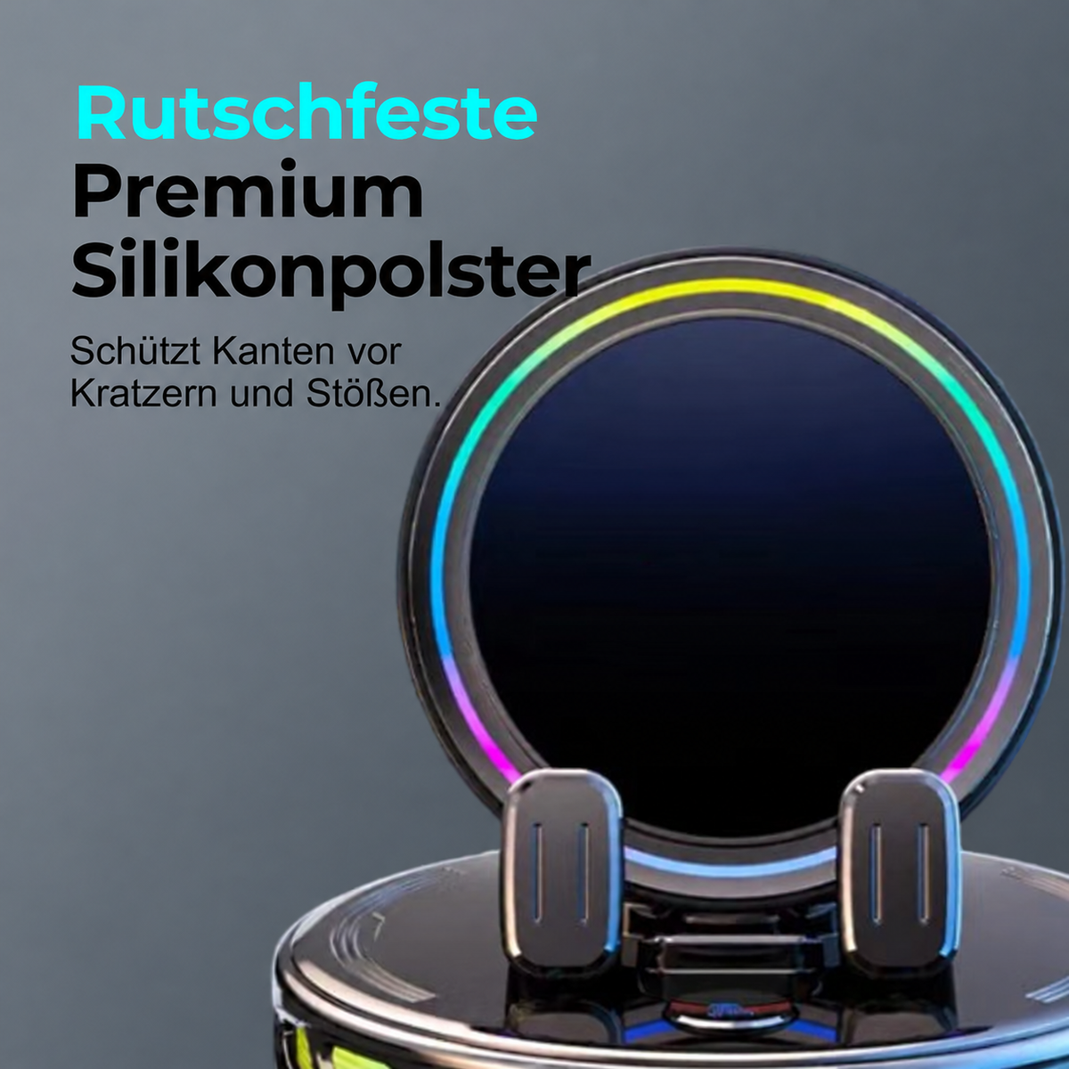Nordspur | RGB Auto-Handyhalterung mit automatischer Klemmung und kabellosem Laden