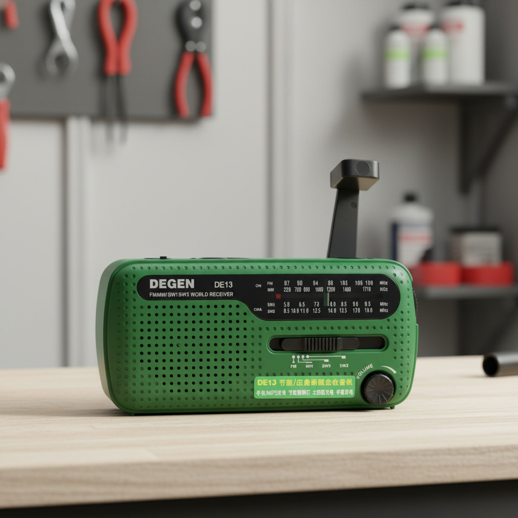 Notfallradio mit Handkurbel Akkuladung und integrierter Taschenlampe