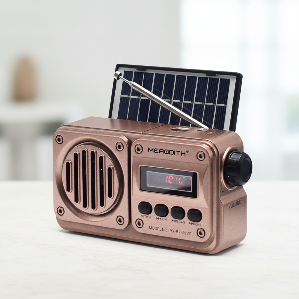 Tragbares Solarradio mit Bluetooth und Notfallakku