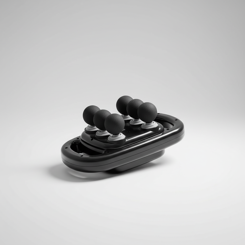 Sechskopf-Perkussionsmassagegerät mit ergonomischem Handgriff für Nacken und Rücken