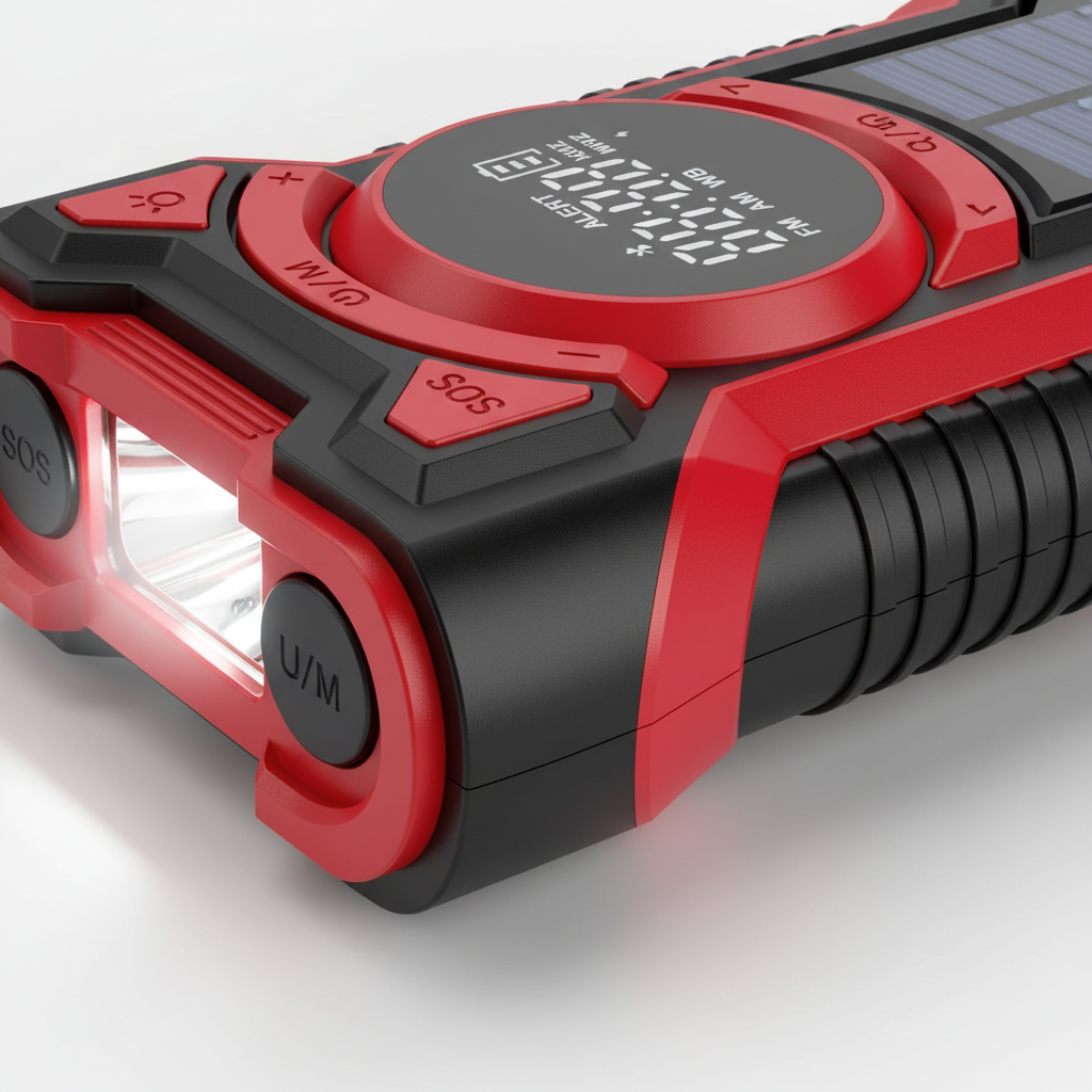 Notfall-Radio mit Solar- und Handkurbelaufladung, IP65 wasserdicht