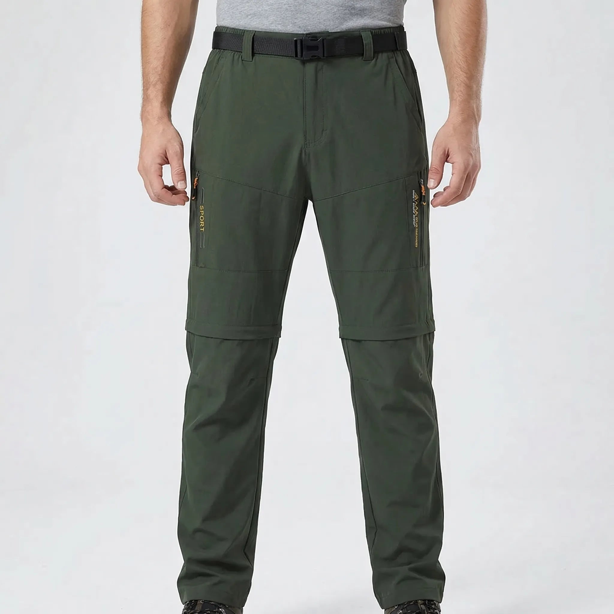 Herren Cargo Zip-Off Wanderhose schnelltrocknend mit Reißverschlusstaschen