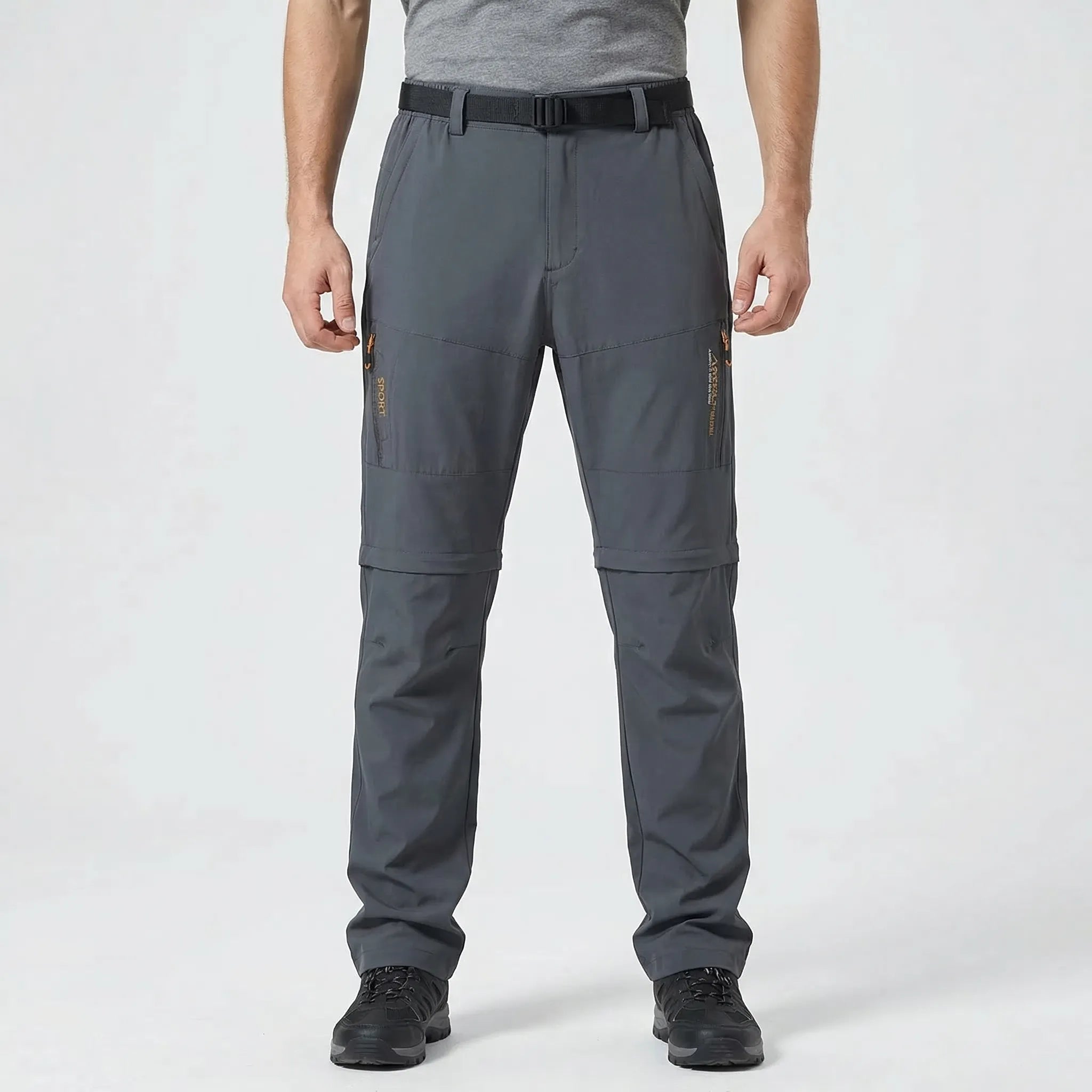 Herren Cargo Zip-Off Wanderhose schnelltrocknend mit Reißverschlusstaschen