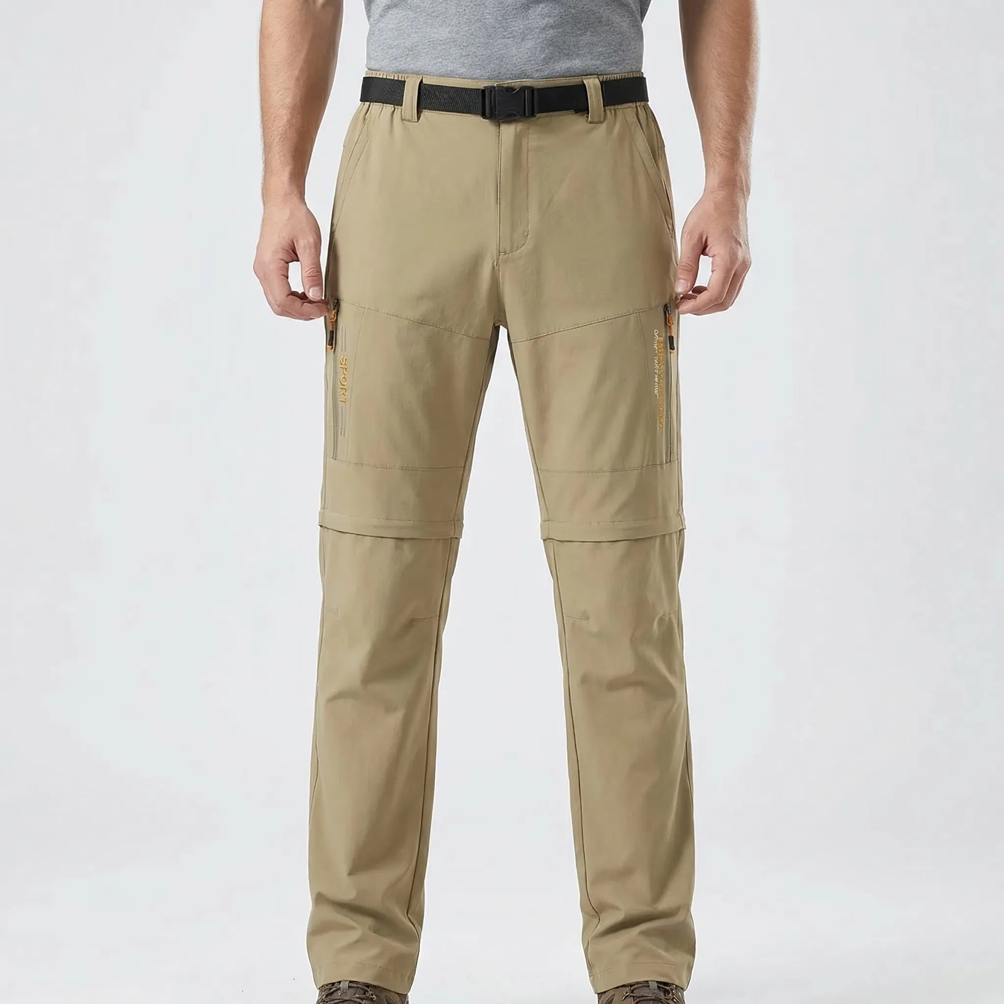 Herren Cargo Zip-Off Wanderhose schnelltrocknend mit Reißverschlusstaschen