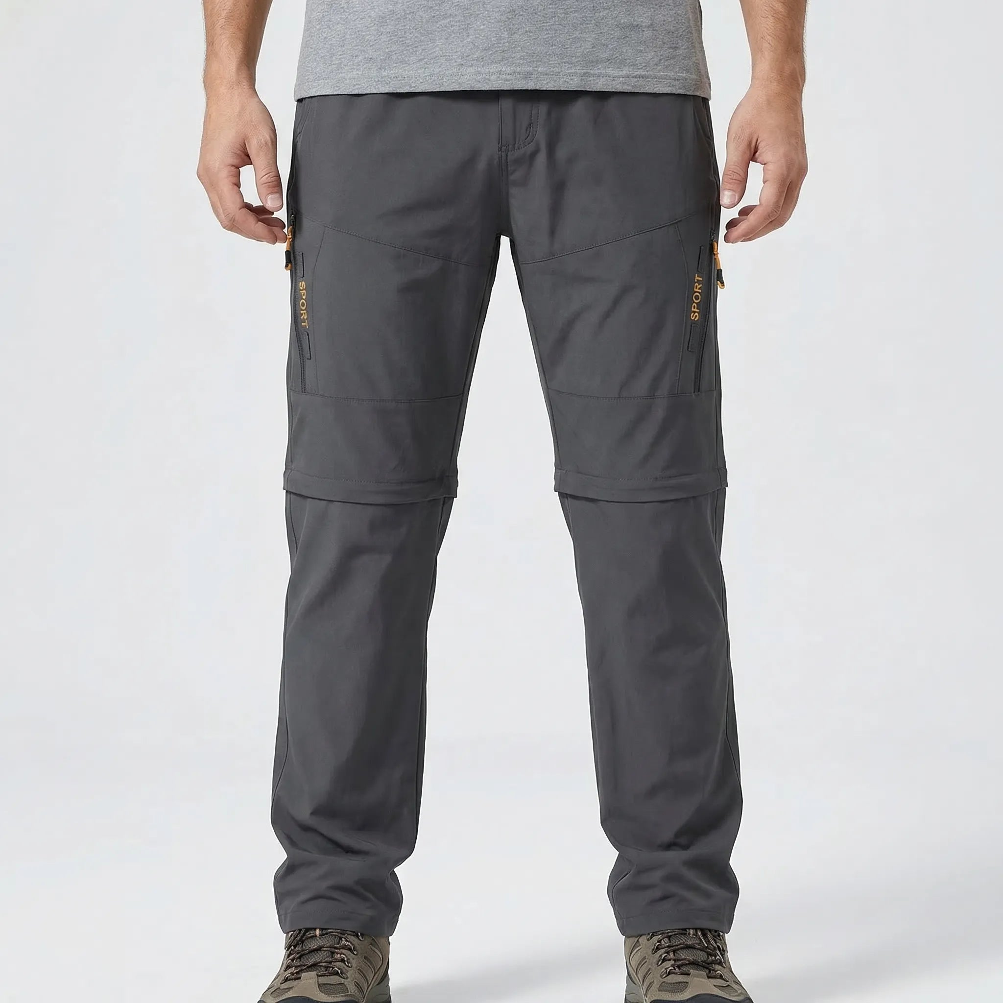 Herren Cargo Zip-Off Wanderhose schnelltrocknend mit Reißverschlusstaschen