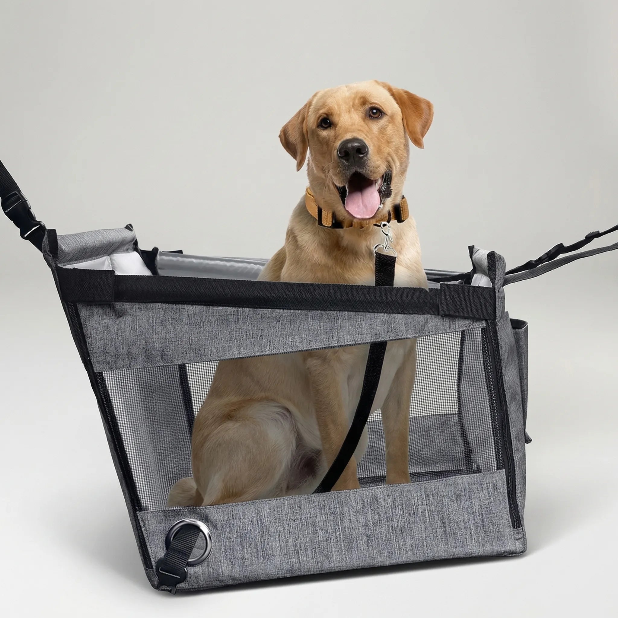Hunde-Autotransportbox mit Netzseiten wasserdicht und tragbar