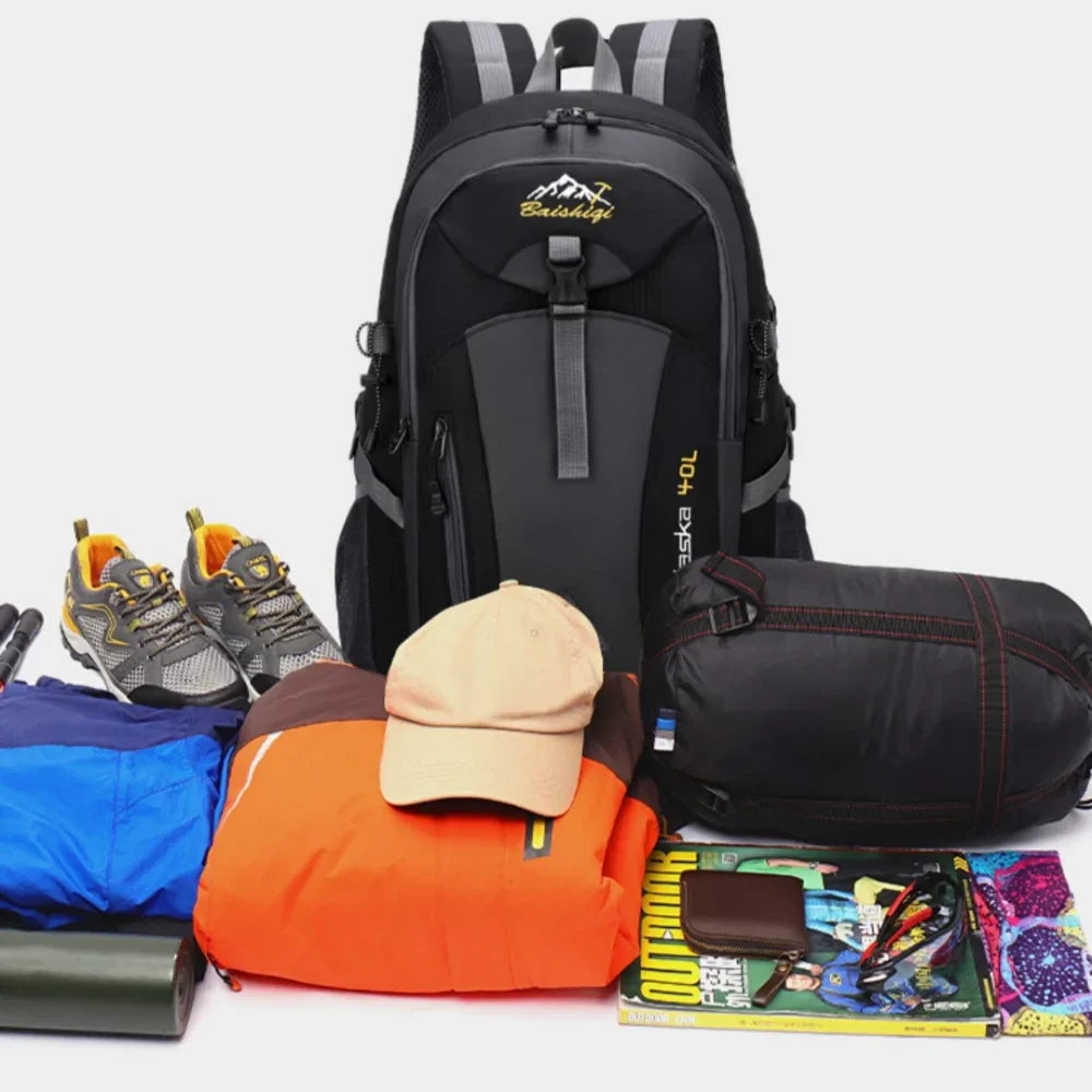Wanderrucksack mit mehreren Fächern wasserabweisendes Nylon