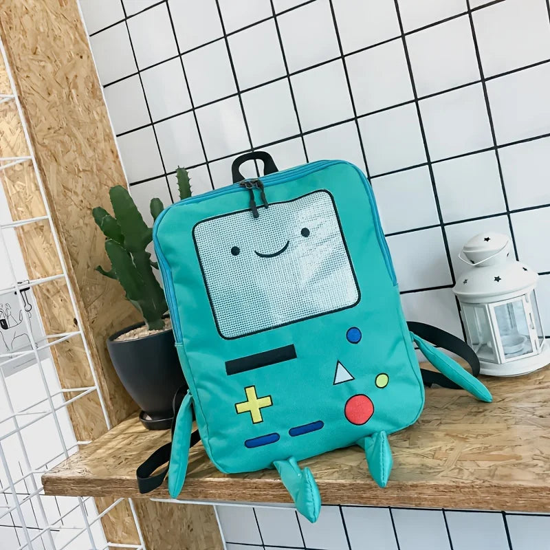 Süßer Cartoon-Roboter-Rucksack mit besticktem Design und gepolsterten Trägern