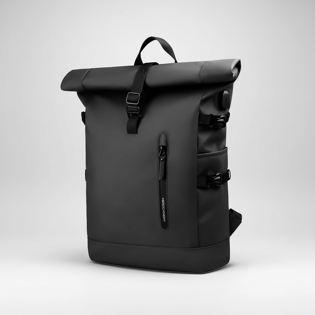 Wasserdichter Rolltop-Rucksack mit USB-Anschluss und Laptop-Fach