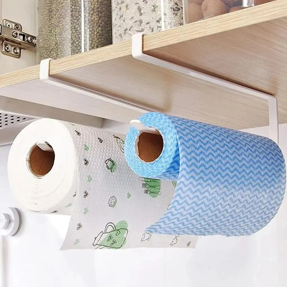 Unter-Regal-Rollenhalter für Papiertücher ohne Werkzeug montierbar