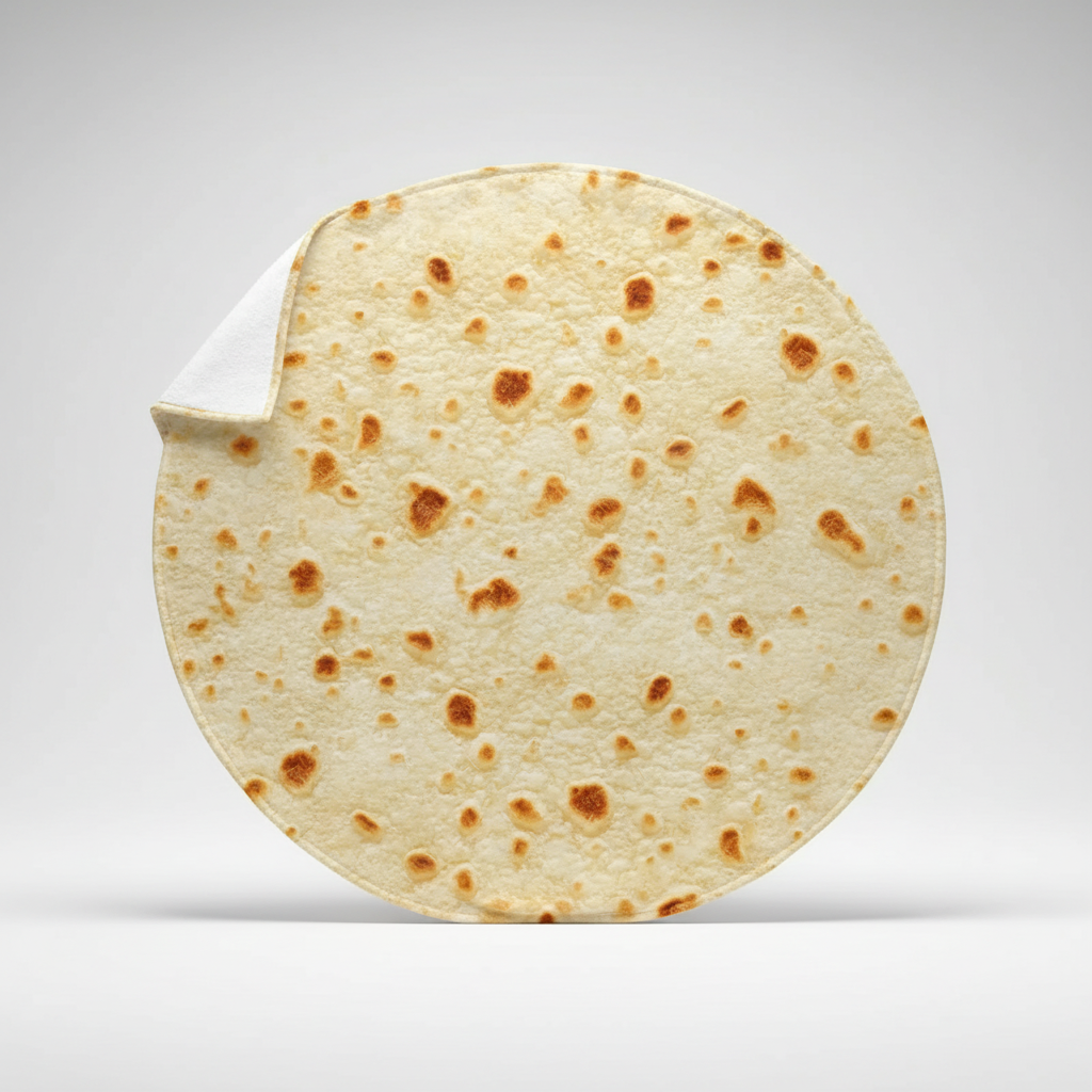 Runde Wurfdecke Tortilla-Muster Korallenfleece weich tragbar