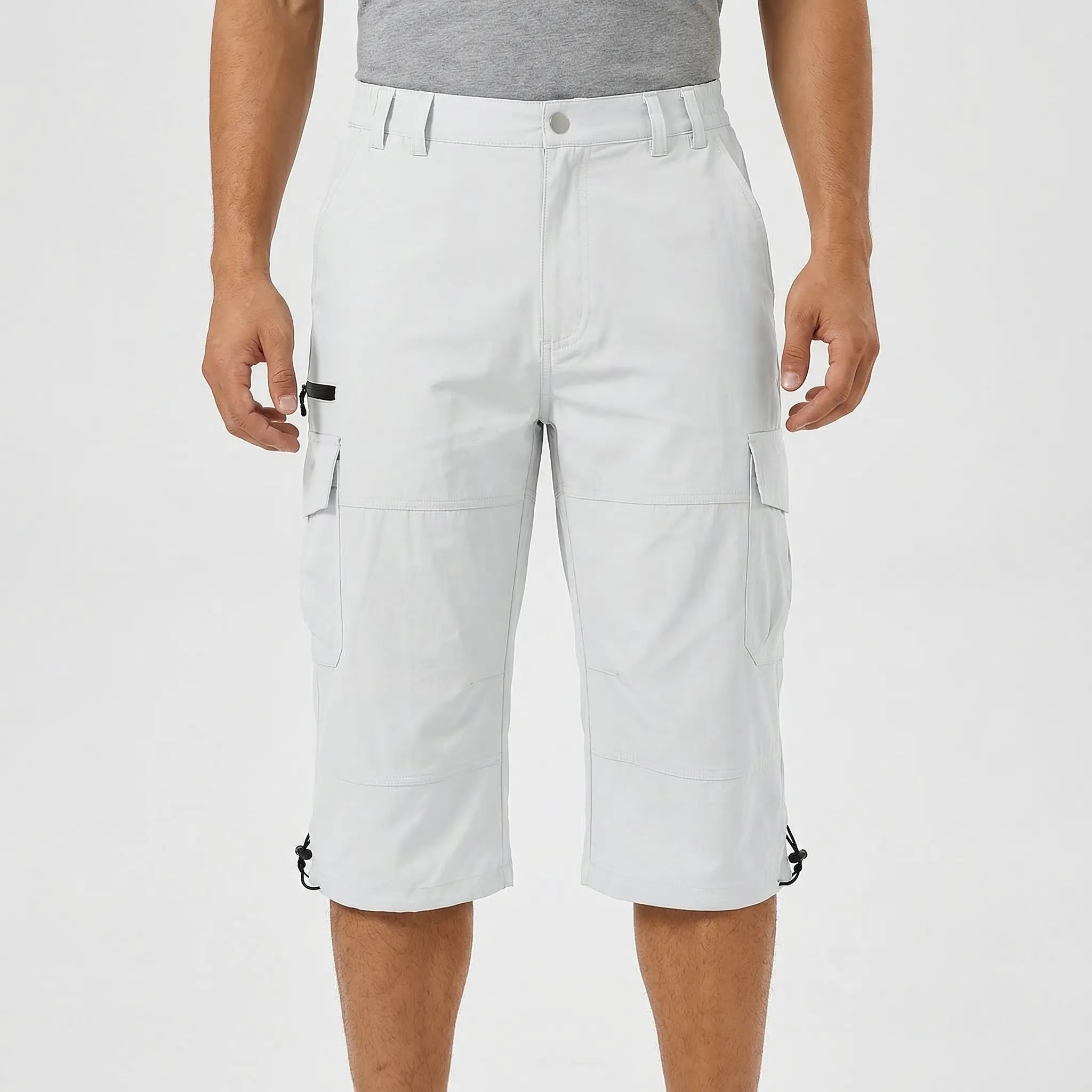 Herren Cargo-Wanderhose knielang schnelltrocknend für Outdoor-Aktivitäten