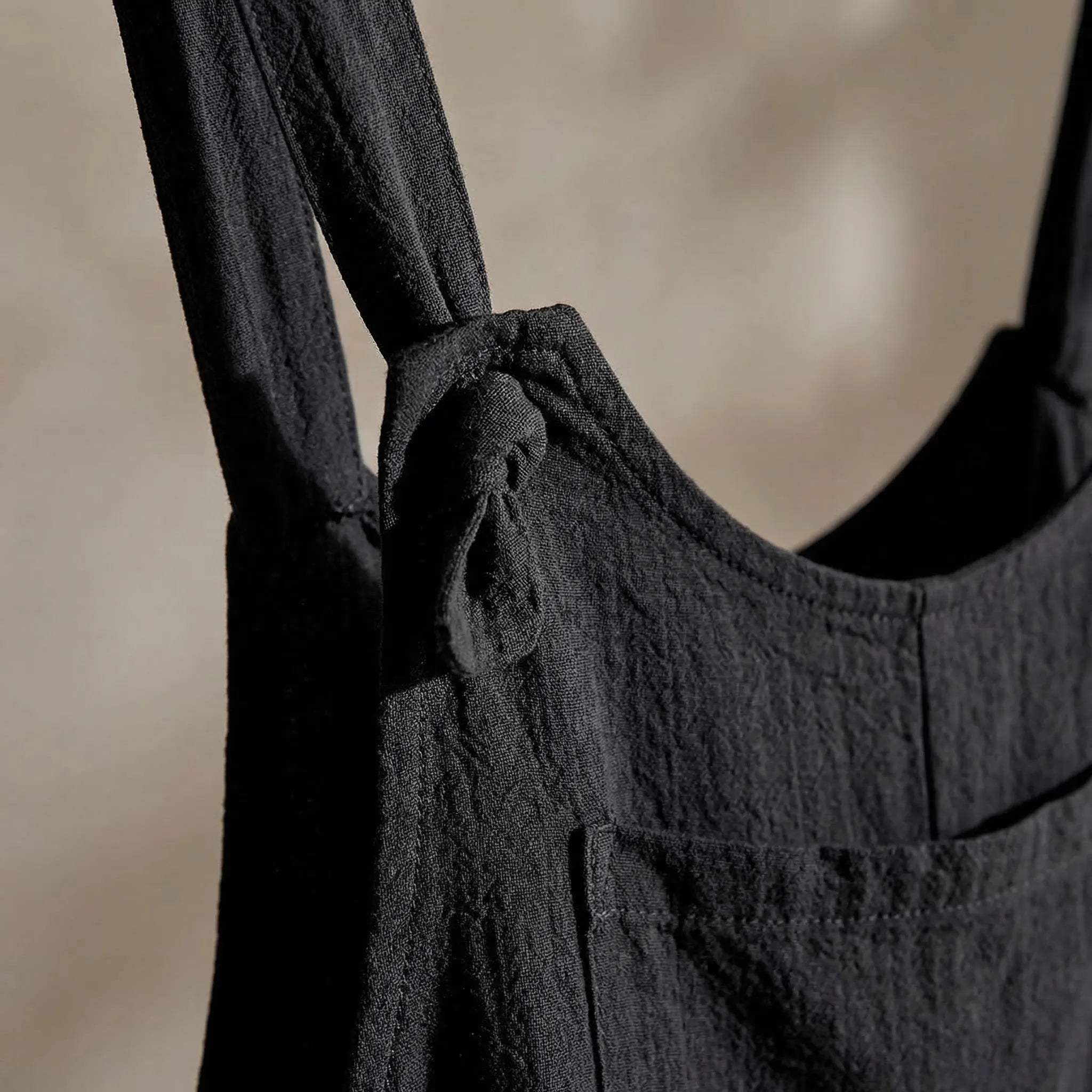 Weites-Bein-Jumpsuit Schnürdetail ärmellos Seitentaschen