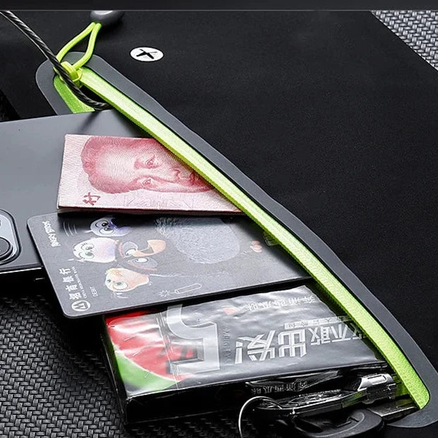 Flacher Laufgürtel wasserabweisend mit Handytasche und Reflektionsstreifen