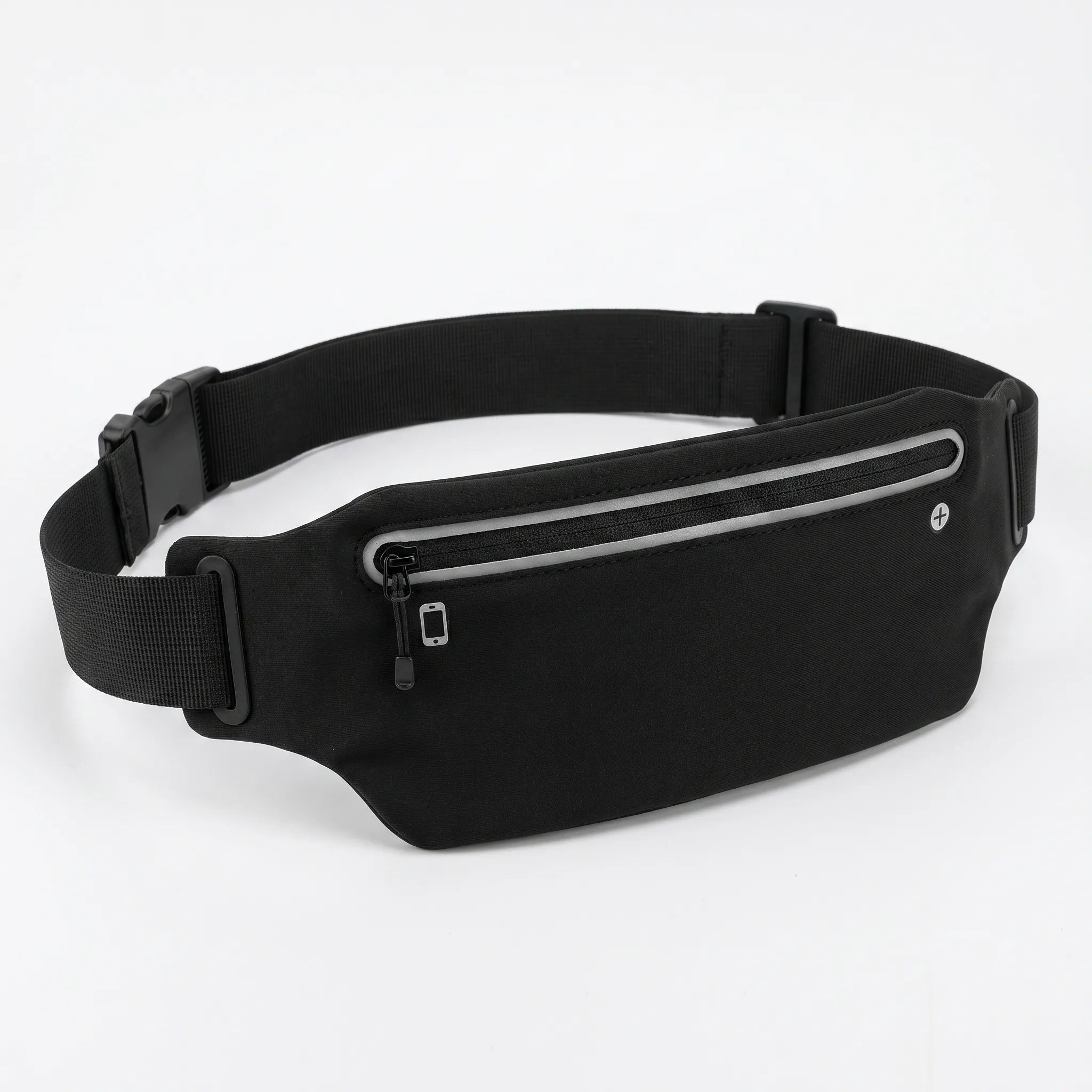 Flacher Laufgürtel wasserabweisend mit Handytasche und Reflektionsstreifen