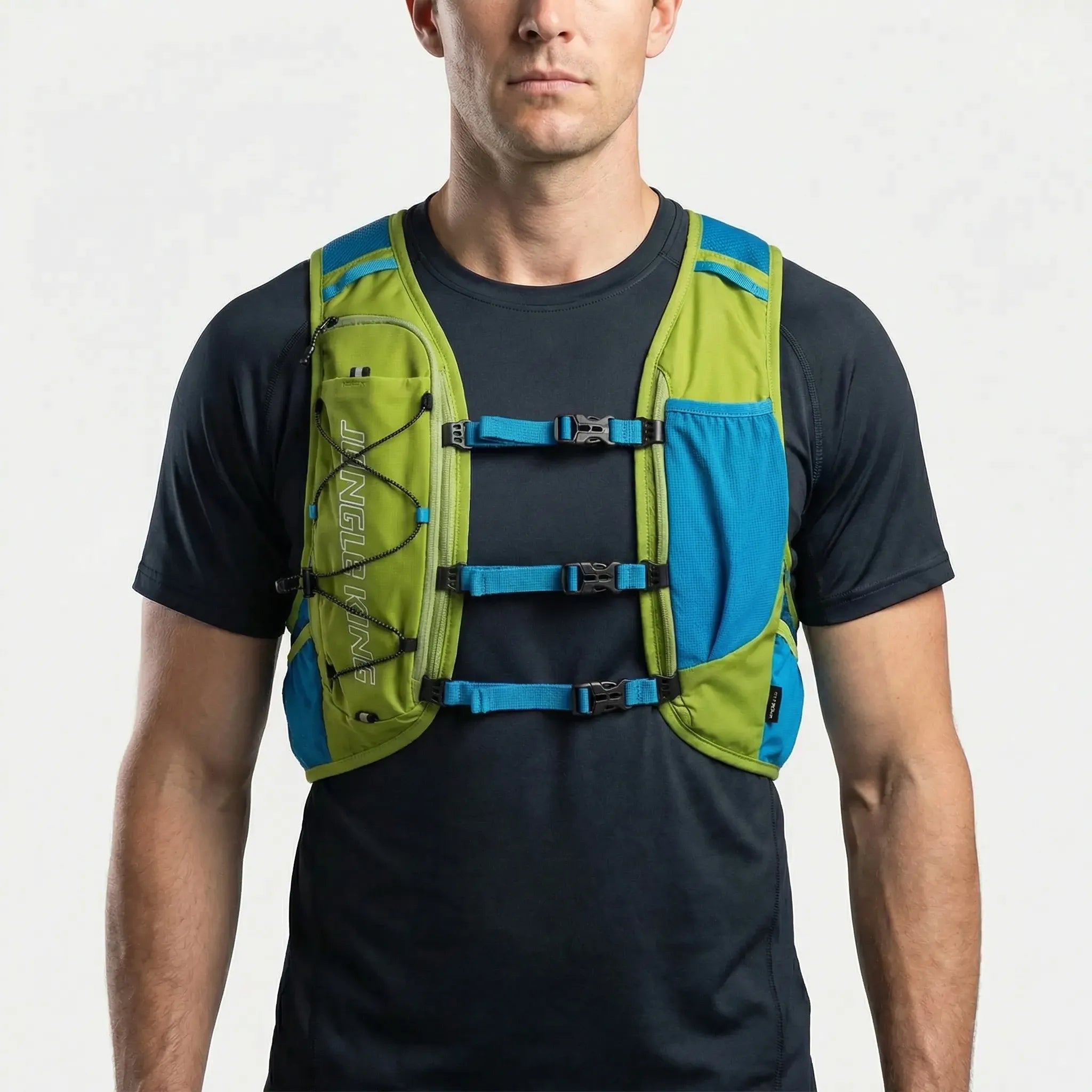Trailrunning-Westerucksack 15L mit Frontentaschen und reflektierenden Streifen