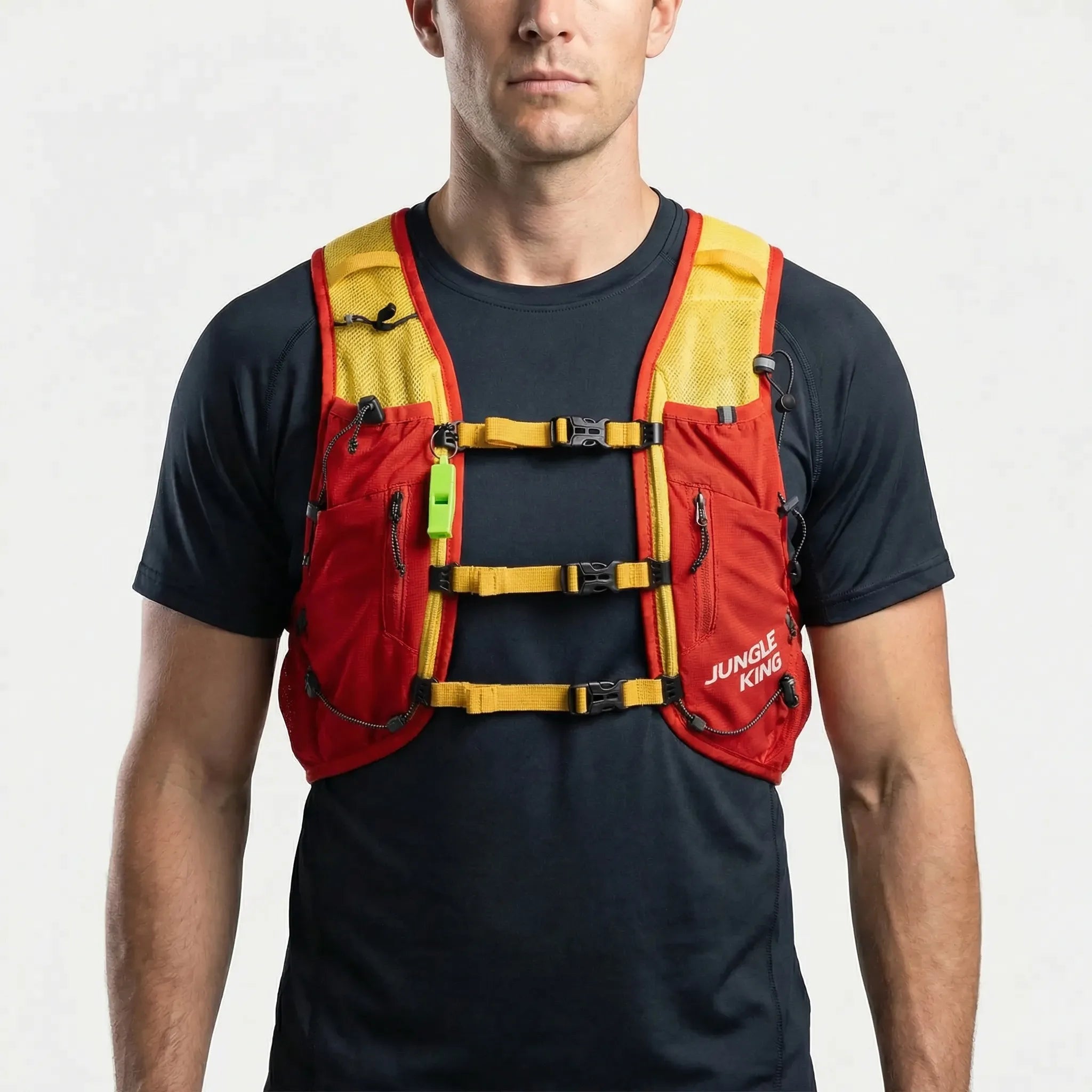 Trailrunning-Westerucksack 15L mit Frontentaschen und reflektierenden Streifen
