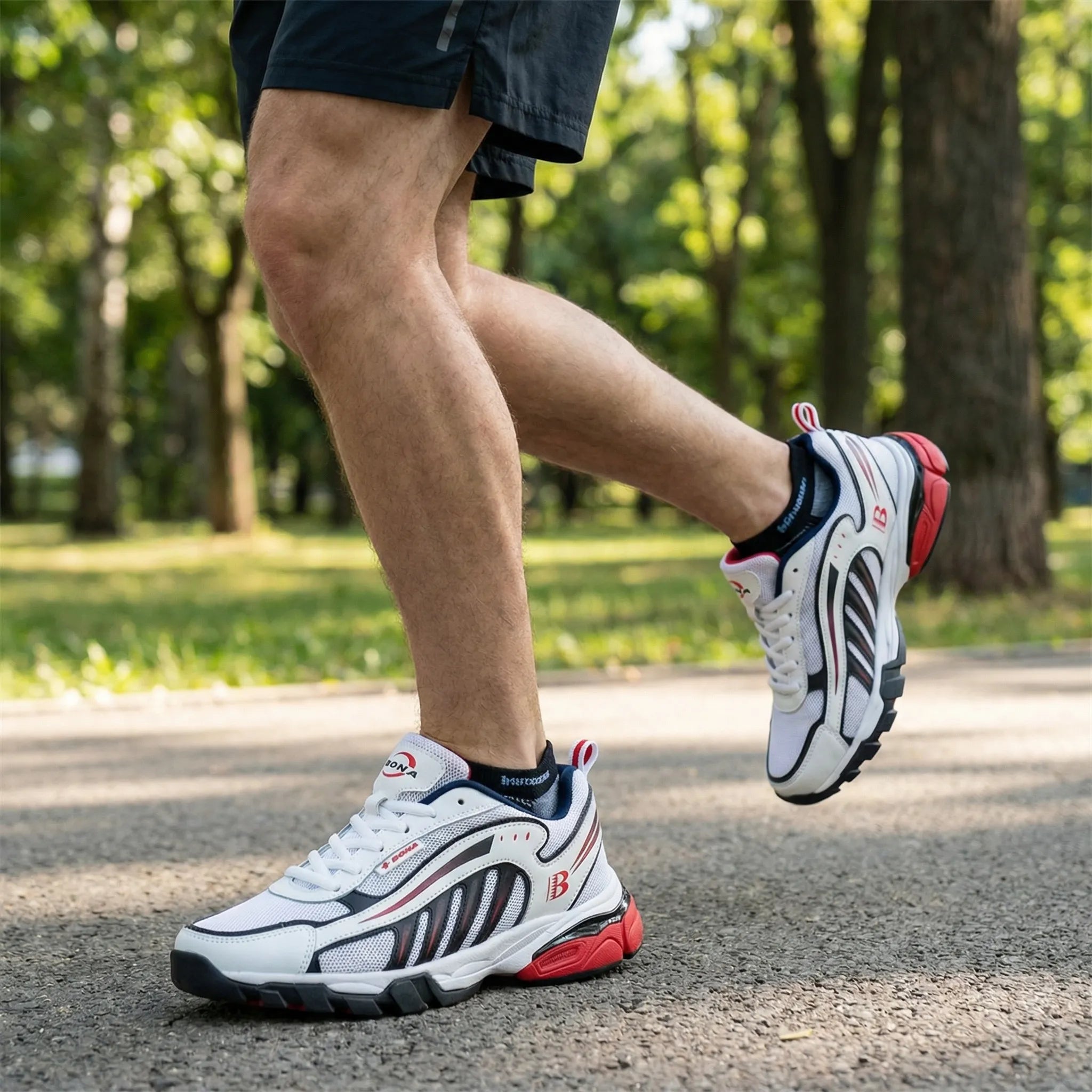 Herrenlaufschuhe atmungsaktiv mit Mesh-Obermaterial und Gummisohle
