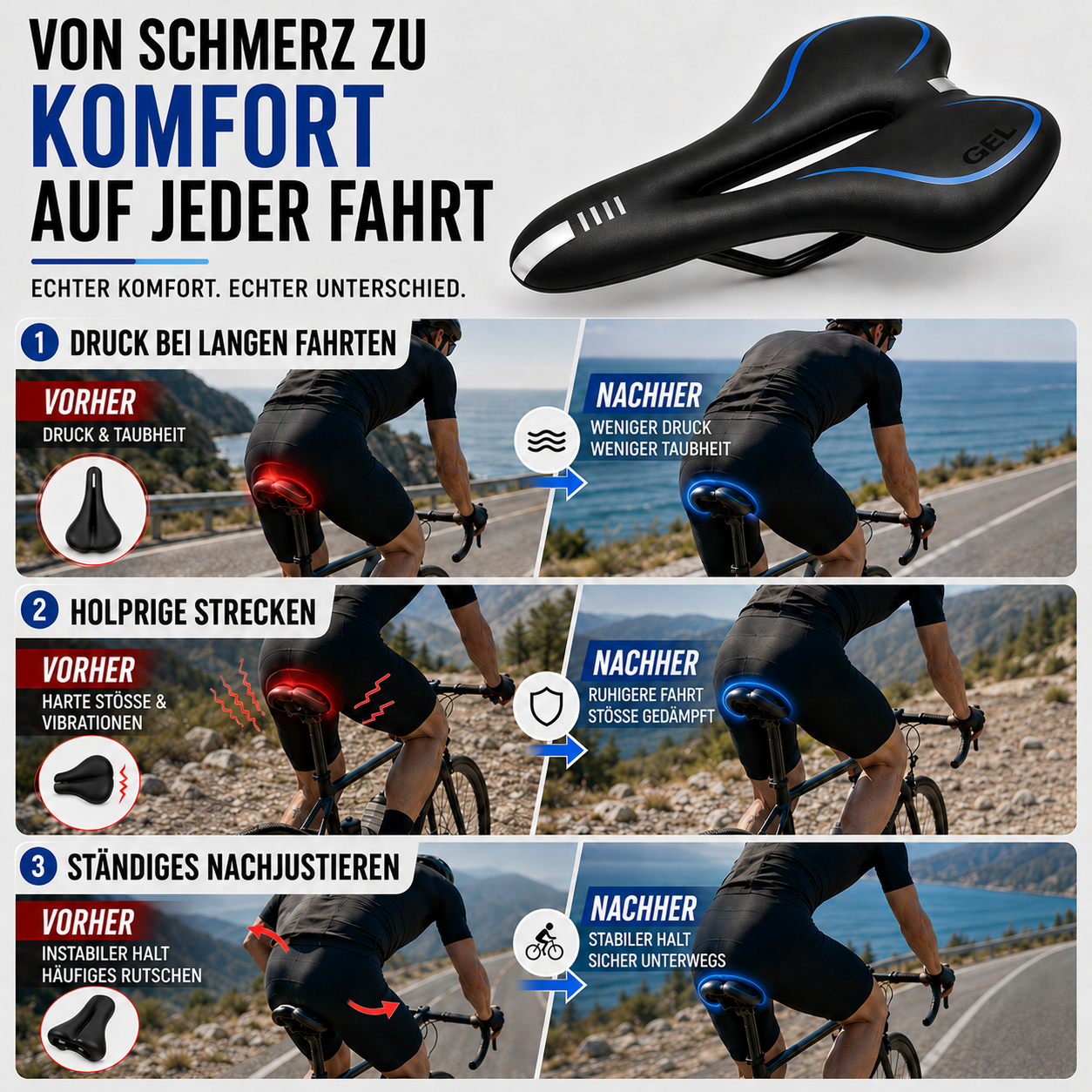 Nordspur | Saddlix Ergonomischer Zeitfahrsattel