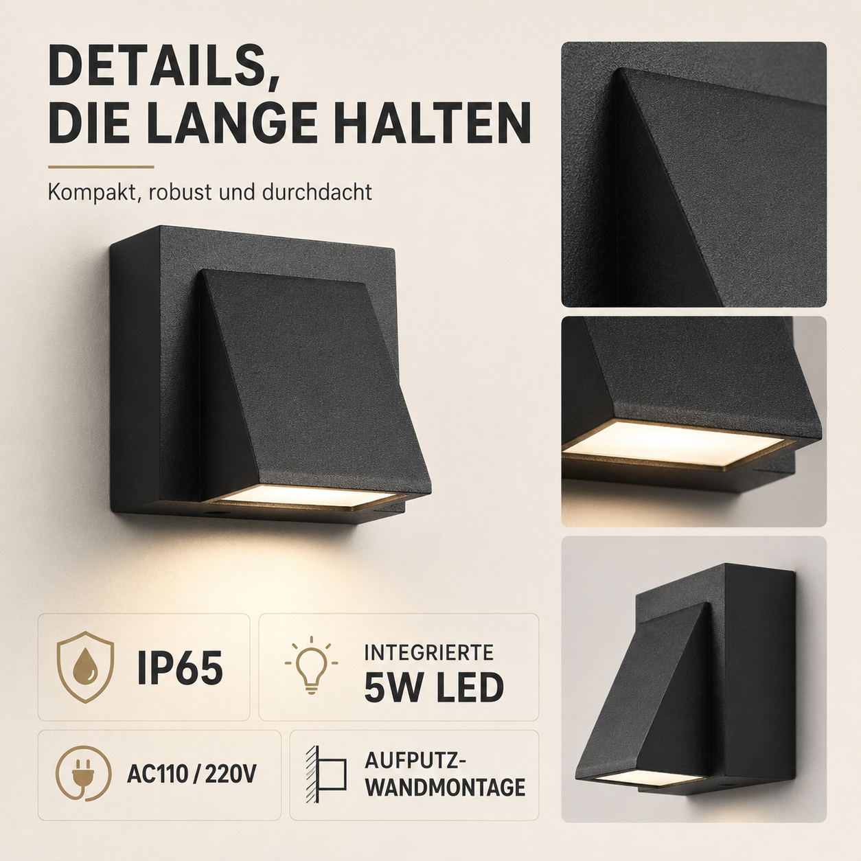 Nordspur | Sconcera IP65-zertifizierte Outdoor-Wandleuchte