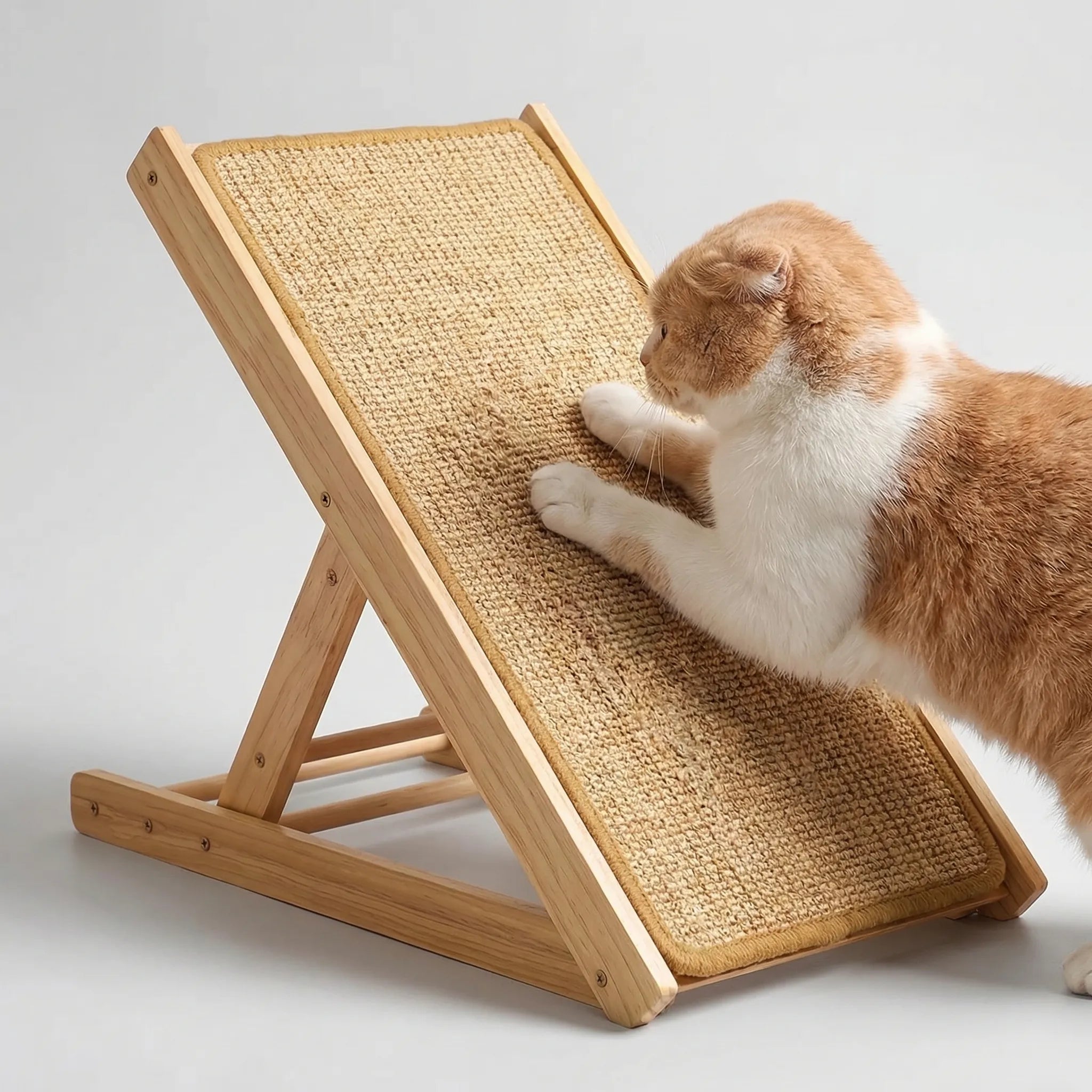 Katzen Kratzmatte Sisal schräg Holzrahmen verstellbar